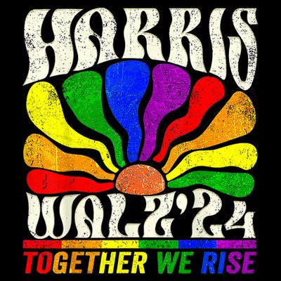 Kamala Harris Tim Walz Pride Lgbt 2024 Together We Rise T-Shirt