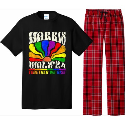 Kamala Harris Tim Walz Pride Lgbt 2024 Together We Rise Pajama Set