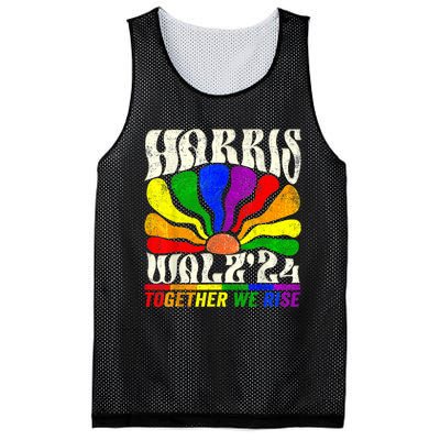 Kamala Harris Tim Walz Pride Lgbt 2024 Together We Rise Mesh Reversible Basketball Jersey Tank