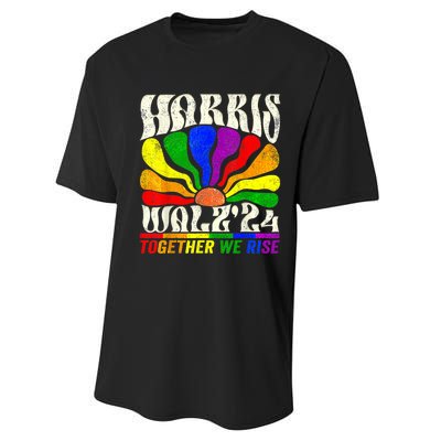 Kamala Harris Tim Walz Pride Lgbt 2024 Together We Rise Performance Sprint T-Shirt