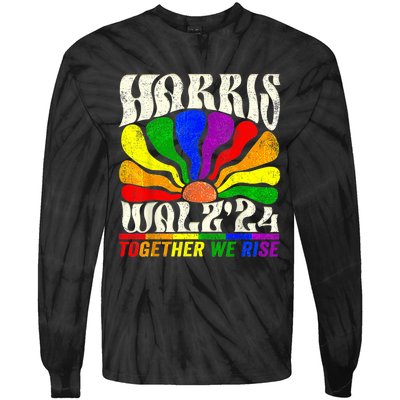 Kamala Harris Tim Walz Pride Lgbt 2024 Together We Rise Tie-Dye Long Sleeve Shirt