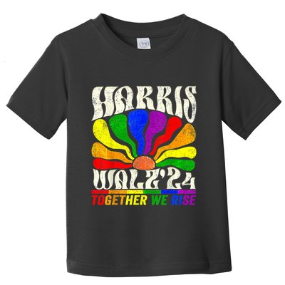 Kamala Harris Tim Walz Pride Lgbt 2024 Together We Rise Toddler T-Shirt