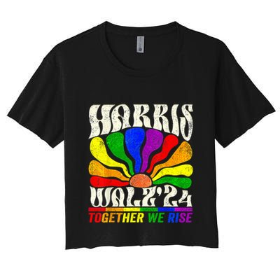 Kamala Harris Tim Walz Pride Lgbt 2024 Together We Rise Crop Top