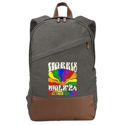 Kamala Harris Tim Walz Pride Lgbt 2024 Together We Rise Cotton Canvas Backpack