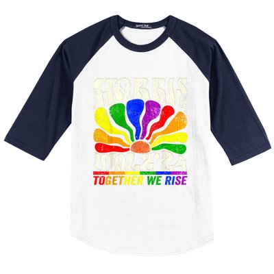 Kamala Harris Tim Walz Pride Lgbt 2024 Together We Rise Baseball Sleeve Shirt