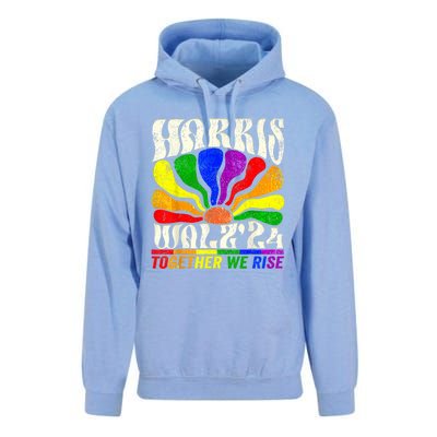 Kamala Harris Tim Walz Pride Lgbt 2024 Together We Rise Unisex Surf Hoodie