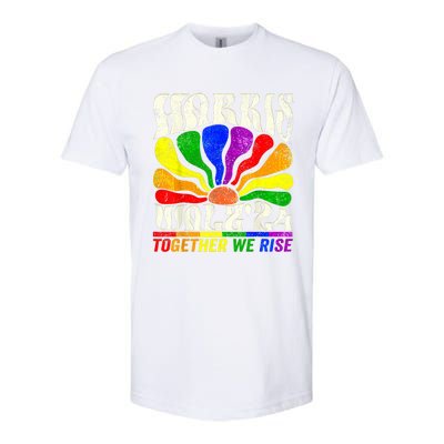 Kamala Harris Tim Walz Pride Lgbt 2024 Together We Rise Softstyle CVC T-Shirt