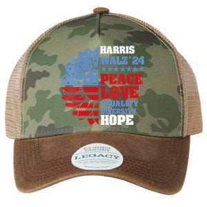 Kamala Harris Tim Walz 2024 Peace Lgbt Harris Walz Waltz Legacy Tie Dye Trucker Hat