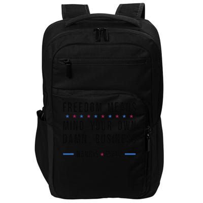 Kamala Harris Tim Walz Mind Your Own Damn Business Impact Tech Backpack