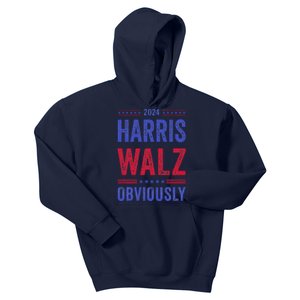 Kamala Harris Tim Walz Obviously Election 2024 Harris Waltz Kids Hoodie