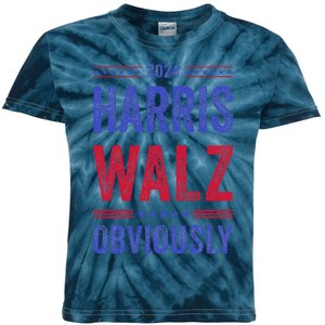 Kamala Harris Tim Walz Obviously Election 2024 Harris Waltz Kids Tie-Dye T-Shirt