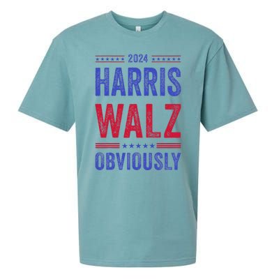 Kamala Harris Tim Walz Obviously Election 2024 Harris Waltz Sueded Cloud Jersey T-Shirt