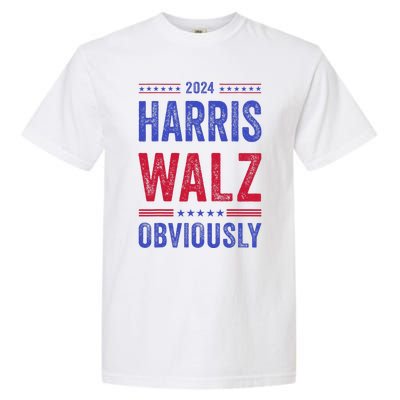 Kamala Harris Tim Walz Obviously Election 2024 Harris Waltz Garment-Dyed Heavyweight T-Shirt