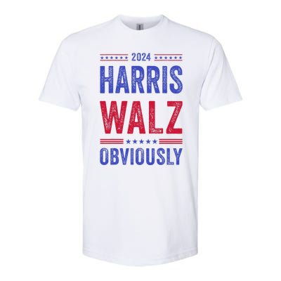 Kamala Harris Tim Walz Obviously Election 2024 Harris Waltz Softstyle CVC T-Shirt