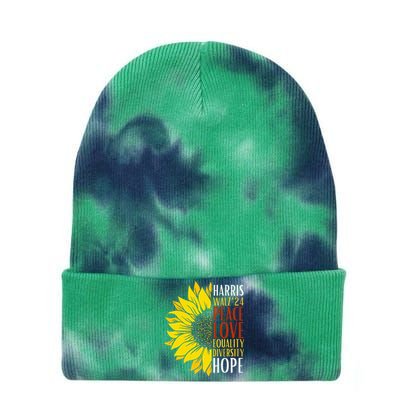 Kamala Harris Tim Walz 24 Lgbt Harris Walz Waltz 2024 Tie Dye 12in Knit Beanie