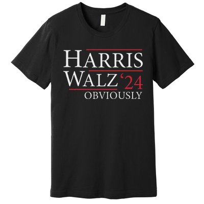 Kamala Harris Tim Walz Obviously Election 2024 Harris Waltz Premium T-Shirt