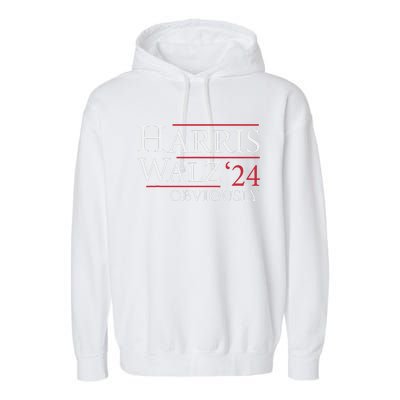 Kamala Harris Tim Walz Obviously Election 2024 Harris Waltz Garment-Dyed Fleece Hoodie