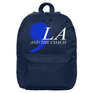 Kamala Harris Tim Walz Coach Comma 2024 16 in Basic Backpack