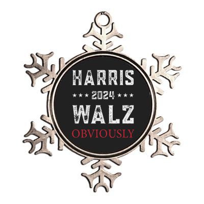 Kamala Harris Tim Walz Obviously Election 2024 Harris Waltz Metallic Star Ornament