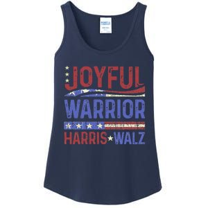 Kamala Harris Tim Walz Waltz 2024 Joyful Warriors Ladies Essential Tank