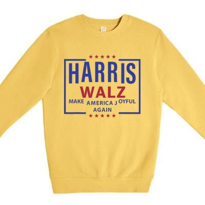 Kamala Harris Tim Walz Waltz Make America Joyful Again 2024 Premium Crewneck Sweatshirt