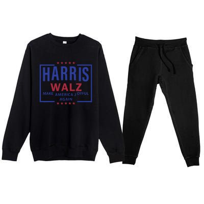 Kamala Harris Tim Walz Waltz Make America Joyful Again 2024 Premium Crewneck Sweatsuit Set