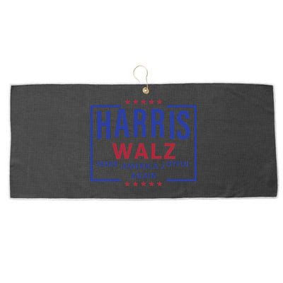 Kamala Harris Tim Walz Waltz Make America Joyful Again 2024 Large Microfiber Waffle Golf Towel