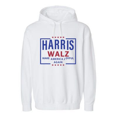 Kamala Harris Tim Walz Waltz Make America Joyful Again 2024 Garment-Dyed Fleece Hoodie