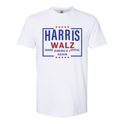 Kamala Harris Tim Walz Waltz Make America Joyful Again 2024 Softstyle CVC T-Shirt