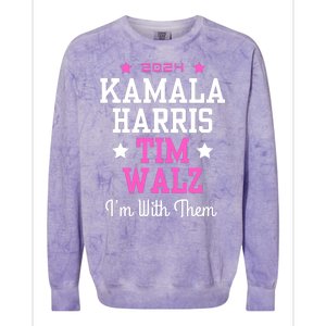 Kamala Harris Tim Walz 2024 President Election I’M With Them Colorblast Crewneck Sweatshirt