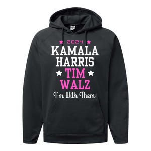 Kamala Harris Tim Walz 2024 President Election I’M With Them Performance Fleece Hoodie