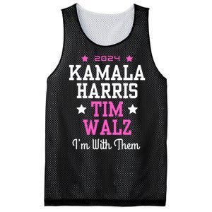 Kamala Harris Tim Walz 2024 President Election I’M With Them Mesh Reversible Basketball Jersey Tank