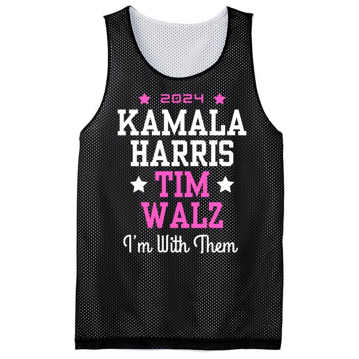 Kamala Harris Tim Walz 2024 President Election I’M With Them Mesh Reversible Basketball Jersey Tank