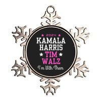 Kamala Harris Tim Walz 2024 President Election I’M With Them Metallic Star Ornament