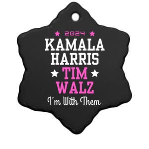 Kamala Harris Tim Walz 2024 President Election I’M With Them Ceramic Star Ornament