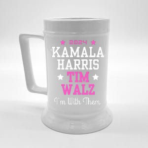 Kamala Harris Tim Walz 2024 President Election I’M With Them Beer Stein