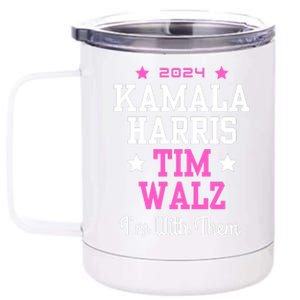 Kamala Harris Tim Walz 2024 President Election I’M With Them 12 oz Stainless Steel Tumbler Cup