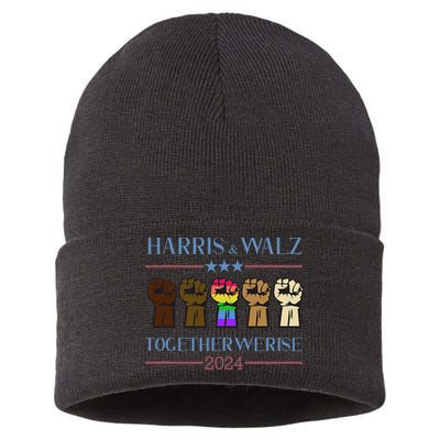 Kamala Harris Tim Walz 2024 Election Lgbt Harris Walz Waltz Sustainable Knit Beanie