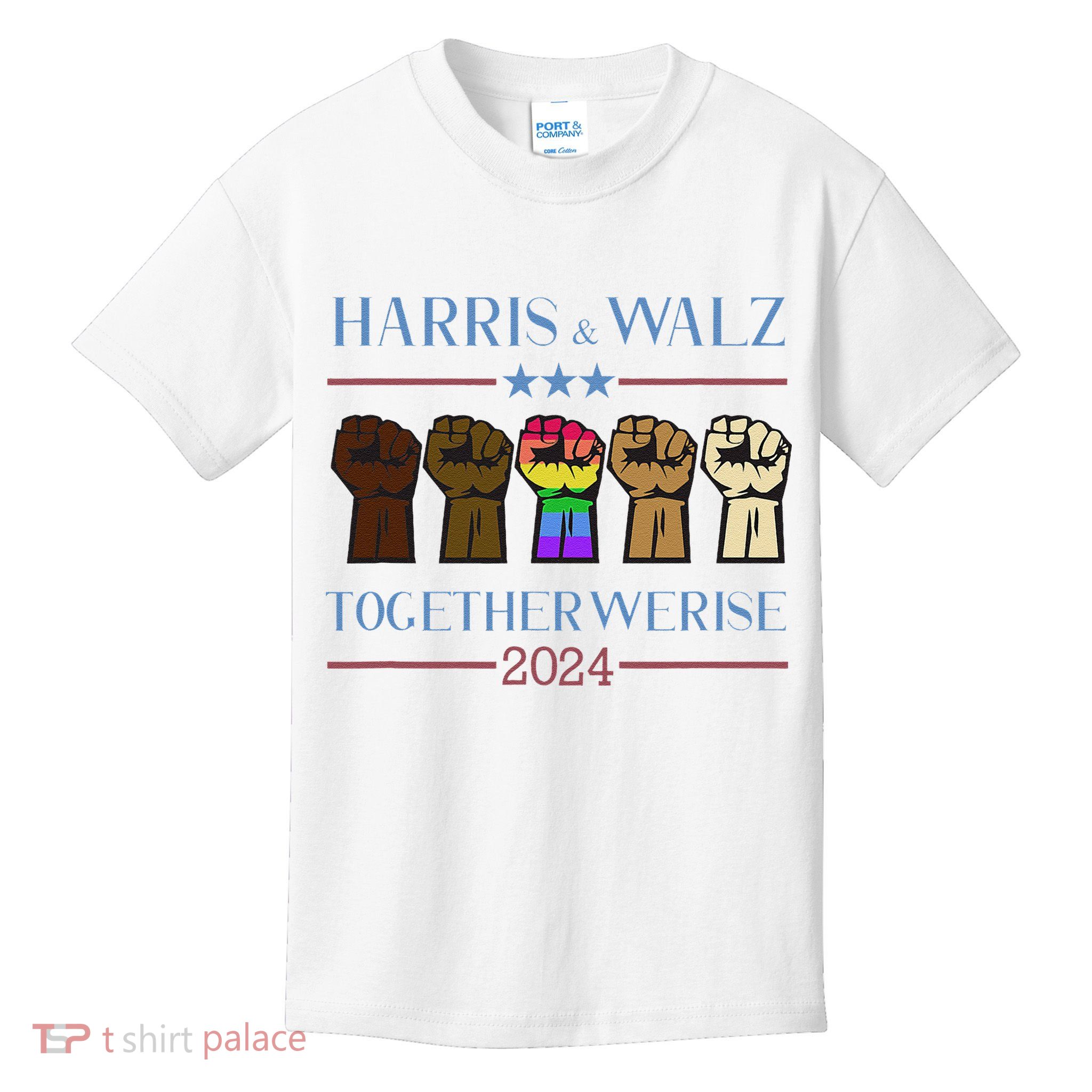 Kamala Harris Tim Walz 2024 Election Lgbt Harris Walz Waltz Kids T-Shirt