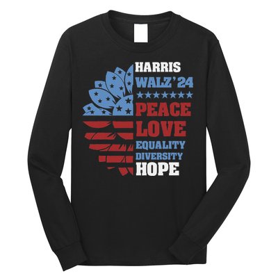 Kamala Harris Tim Walz 2024 Peace Lgbt Harris Walz Waltz Long Sleeve Shirt