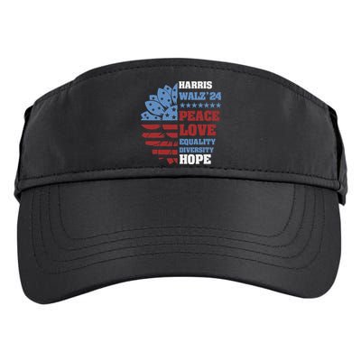 Kamala Harris Tim Walz 2024 Peace Lgbt Harris Walz Waltz Adult Drive Performance Visor
