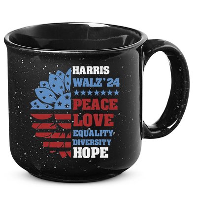 Kamala Harris Tim Walz 2024 Peace Lgbt Harris Walz Waltz 15oz Campfire Ceramic Mug