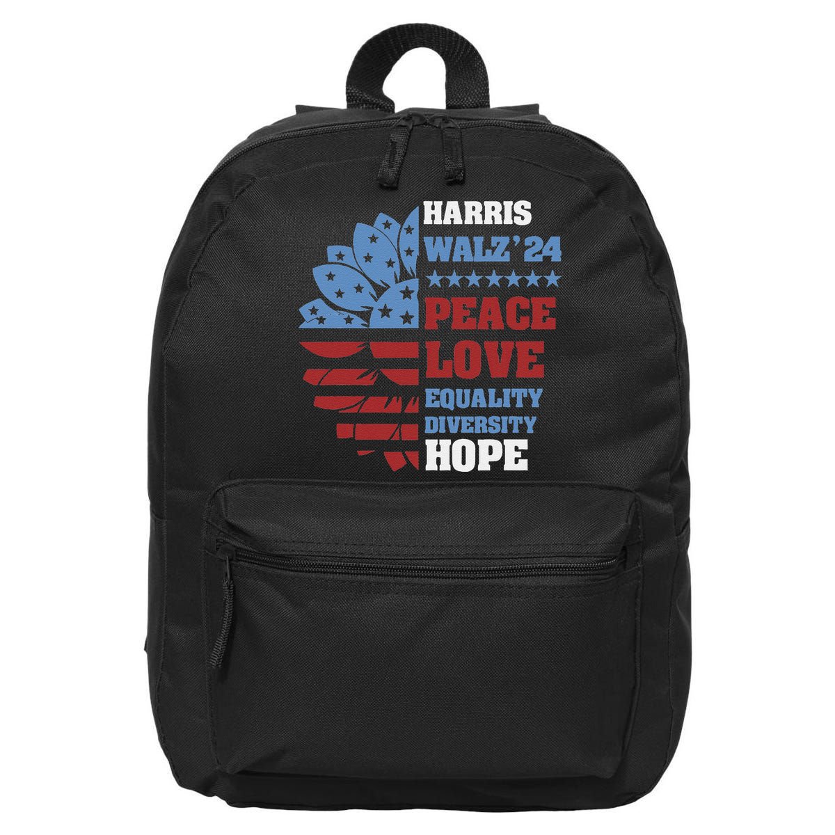 Kamala Harris Tim Walz 2024 Peace Lgbt Harris Walz Waltz 16 in Basic Backpack