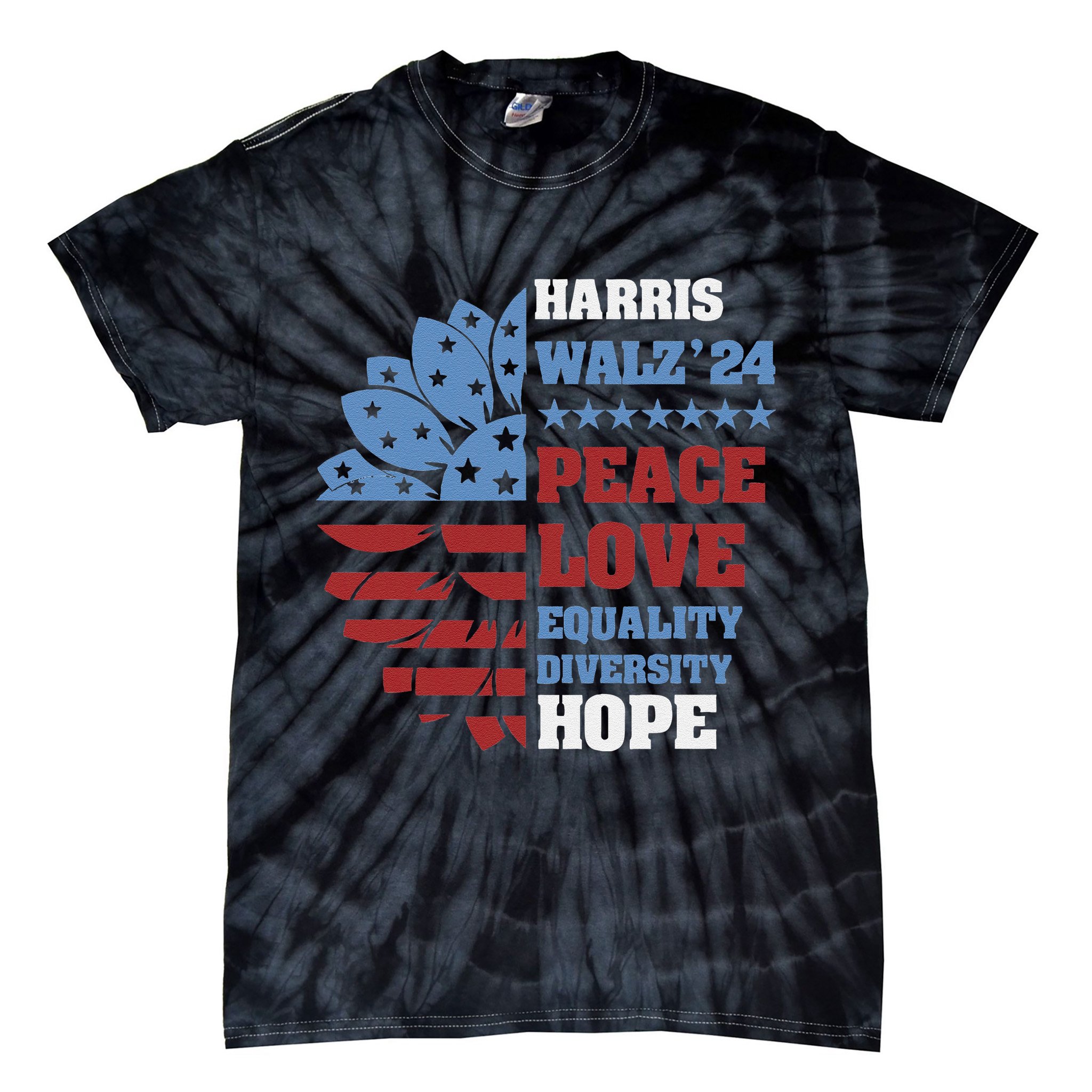Kamala Harris Tim Walz 2024 Peace Lgbt Harris Walz Waltz Tie-Dye T-Shirt