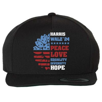 Kamala Harris Tim Walz 2024 Peace Lgbt Harris Walz Waltz Wool Snapback Cap