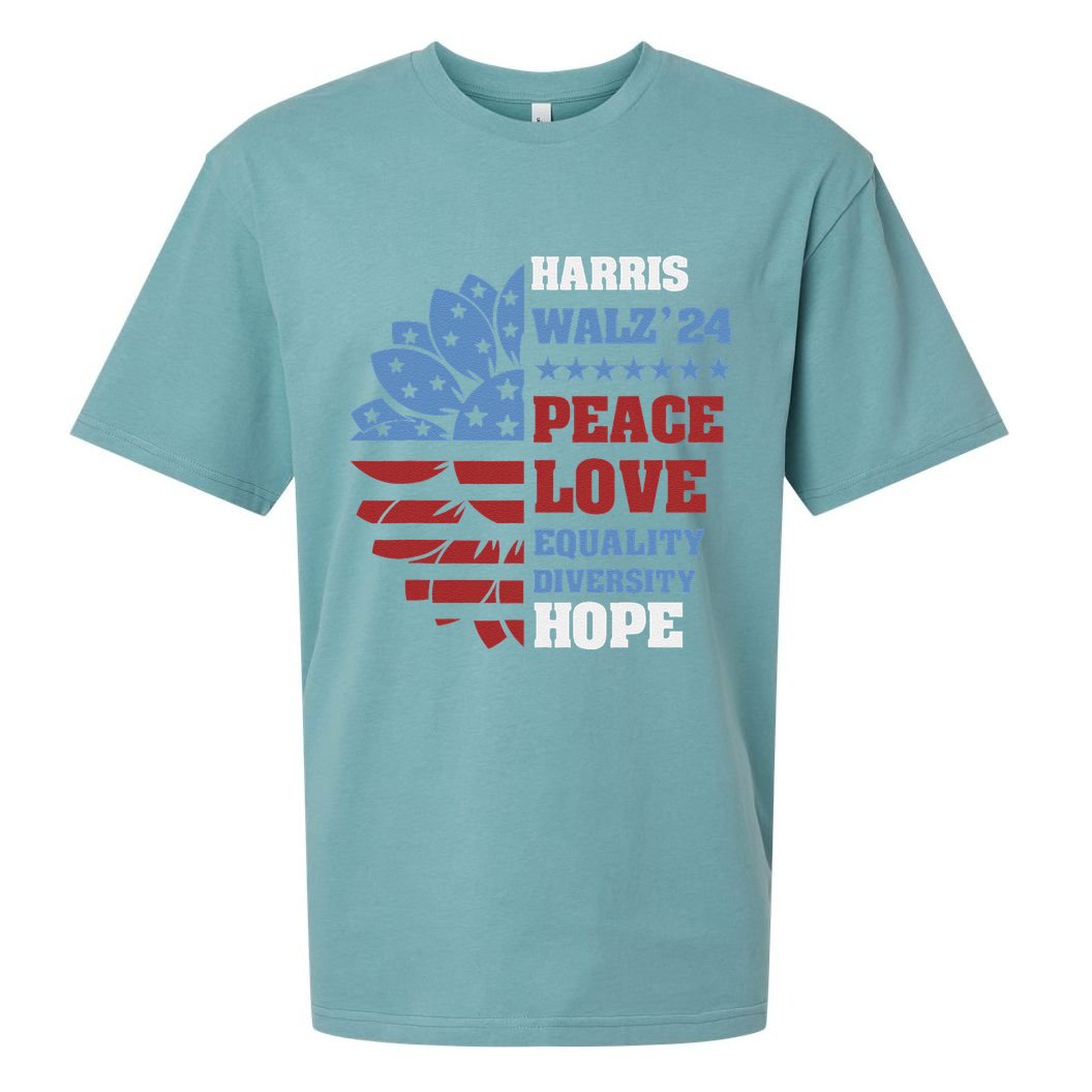 Kamala Harris Tim Walz 2024 Peace Lgbt Harris Walz Waltz Sueded Cloud Jersey T-Shirt