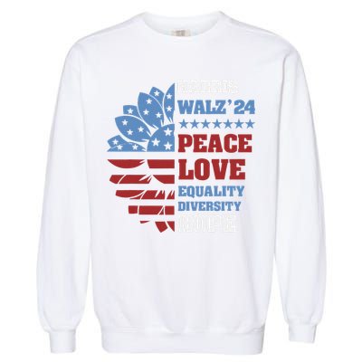 Kamala Harris Tim Walz 2024 Peace Lgbt Harris Walz Waltz Garment-Dyed Sweatshirt