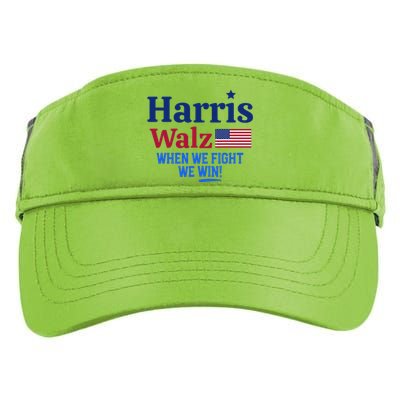 Kamala Harris Tim Walz When We Fight We Win Adult Drive Performance Visor