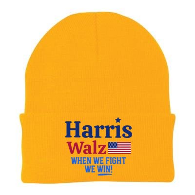 Kamala Harris Tim Walz When We Fight We Win Knit Cap Winter Beanie