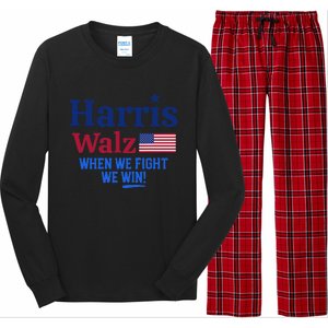 Kamala Harris Tim Walz When We Fight We Win Long Sleeve Pajama Set